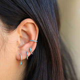 Ruiz Turquoise Silver Huggies
