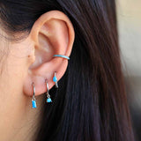 Shiny Turquoise Silver Earcuff