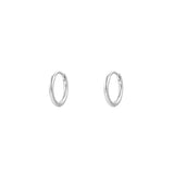 8mm Thin Plain Silver Huggies