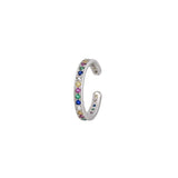Shiny Rainbow Silver Earcuff