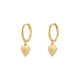 Bright Heart Gold Dangle Hoop