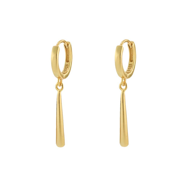 Long Drop Gold Dangle Hoop