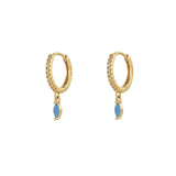 Shiny Marquise Turquoise Dangle Hoop
