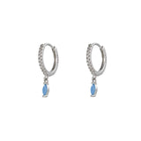 Shiny Marquise Turquoise Dangle Hoop