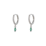 Shiny Marquise Emerald Dangle Hoop