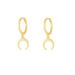 Moon Gold Dangle Hoop