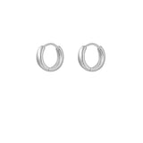 8mm Thick Plain Silver Huggies