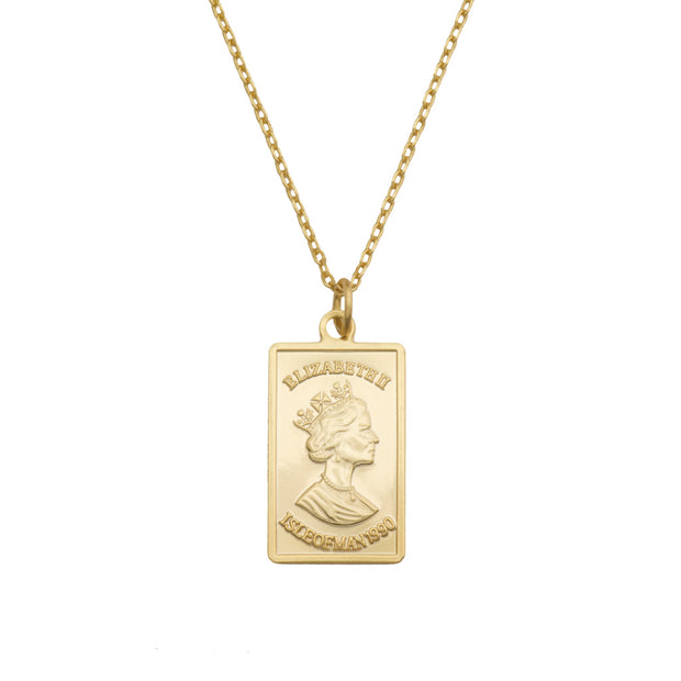 Elizabeth II Square Gold Necklace