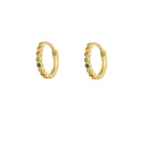 Rainbow Delicate Gold Huggies