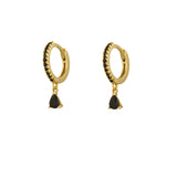 Black Maya Gold Dangle Hoop