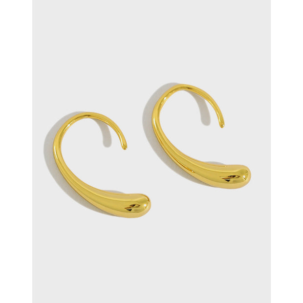 Chunky Rain Drop Gold Earring