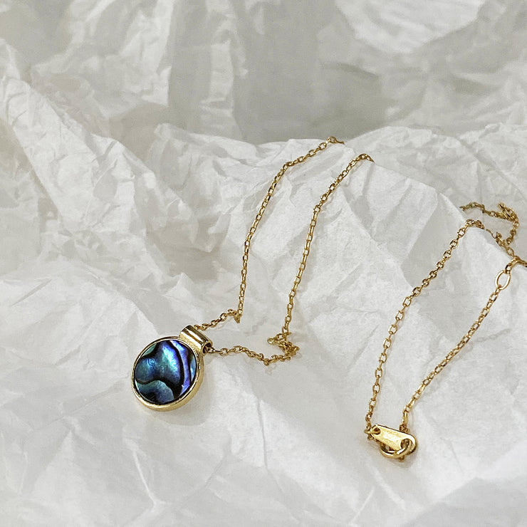 Blue Shell Gold  Necklace