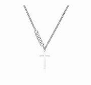Stylish Chain With Cross Silver Necklace