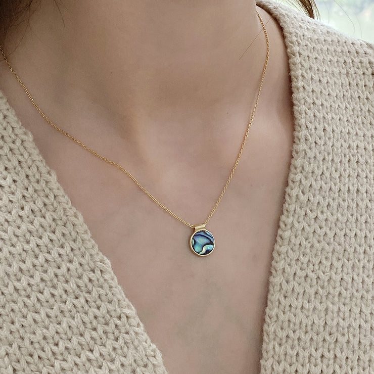 Blue Shell Gold  Necklace