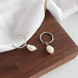 Hoop With Pearl Silver Earrings