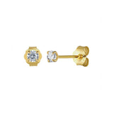 Tiny Cz Shining Small Stud Earrings