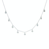 Dangle Disc Silver Choker Necklace