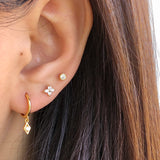 Floe CZ Gold Stud Earrings