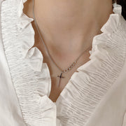 Stylish Chain With Cross Silver Necklace