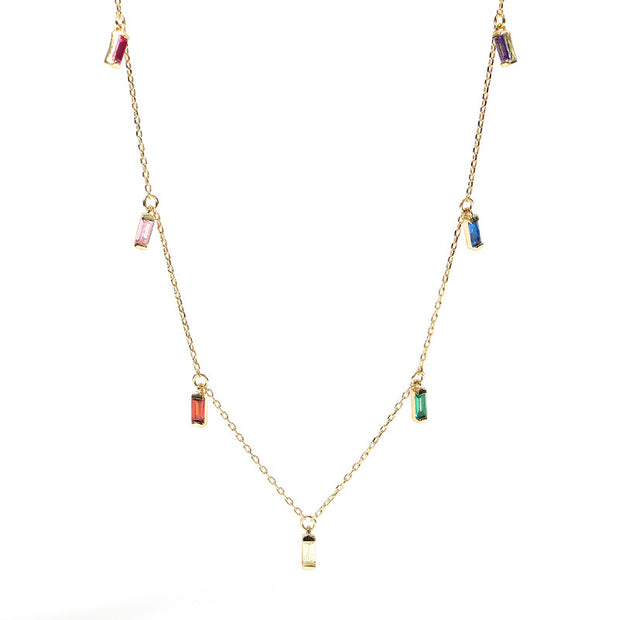 Colorful Baguette Necklace