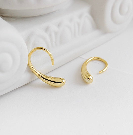 Chunky Rain Drop Gold Earring