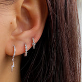 Rounded CZ Silver Huggies