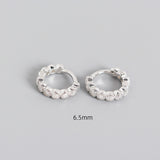6.5mm Sophi White Silver Huggie
