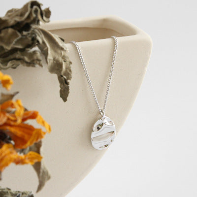 Wavy Silver Coin Necklace