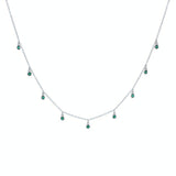 Green CZ Silver Choker Necklace