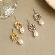 Twiny Pearl Silver Earrings