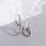 Double Oval Silver Stylish Hoop