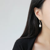Hoop With Pearl Silver Earrings