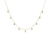 Green CZ Gold Choker Necklace