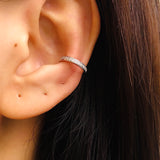 Shiny White Silver Earcuff