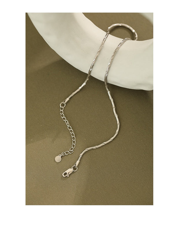 Chunky Snake Silver Choker Necklace
