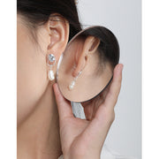 Stylish Pearl Silver Earrings