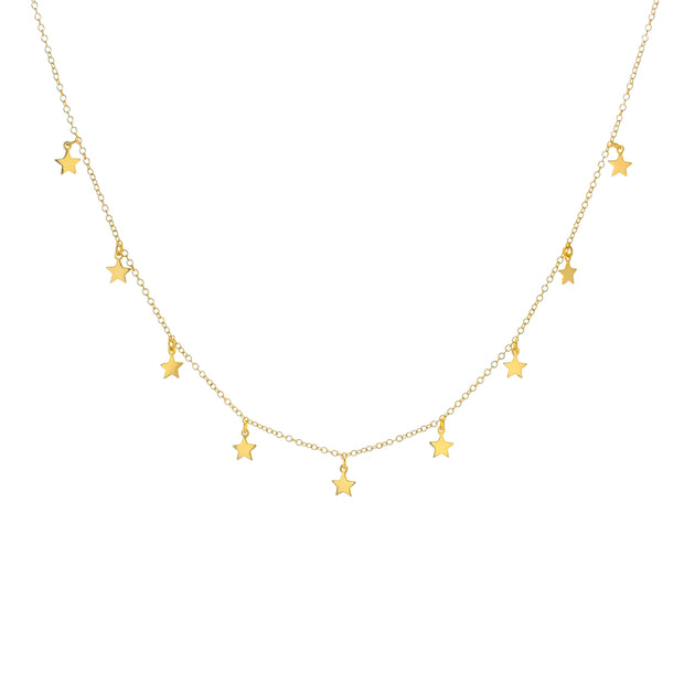 Dangling Star Gold Choker Necklace