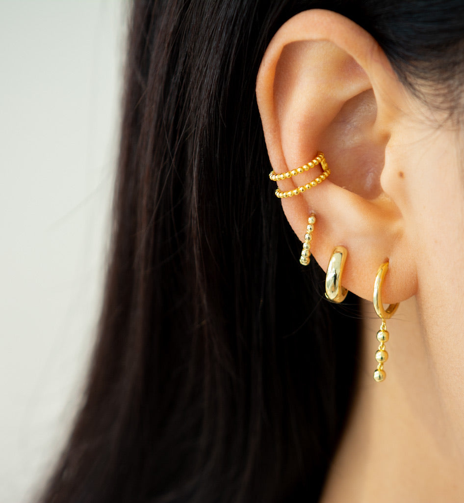 10mm Thick Plain Gold Huggies