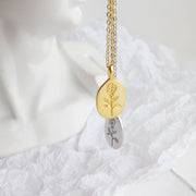 Rose  Silver Coin Necklace