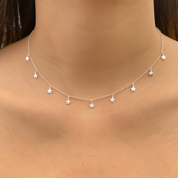Fryse miljø Slid Stars Choker Necklace – Fora Jewellery