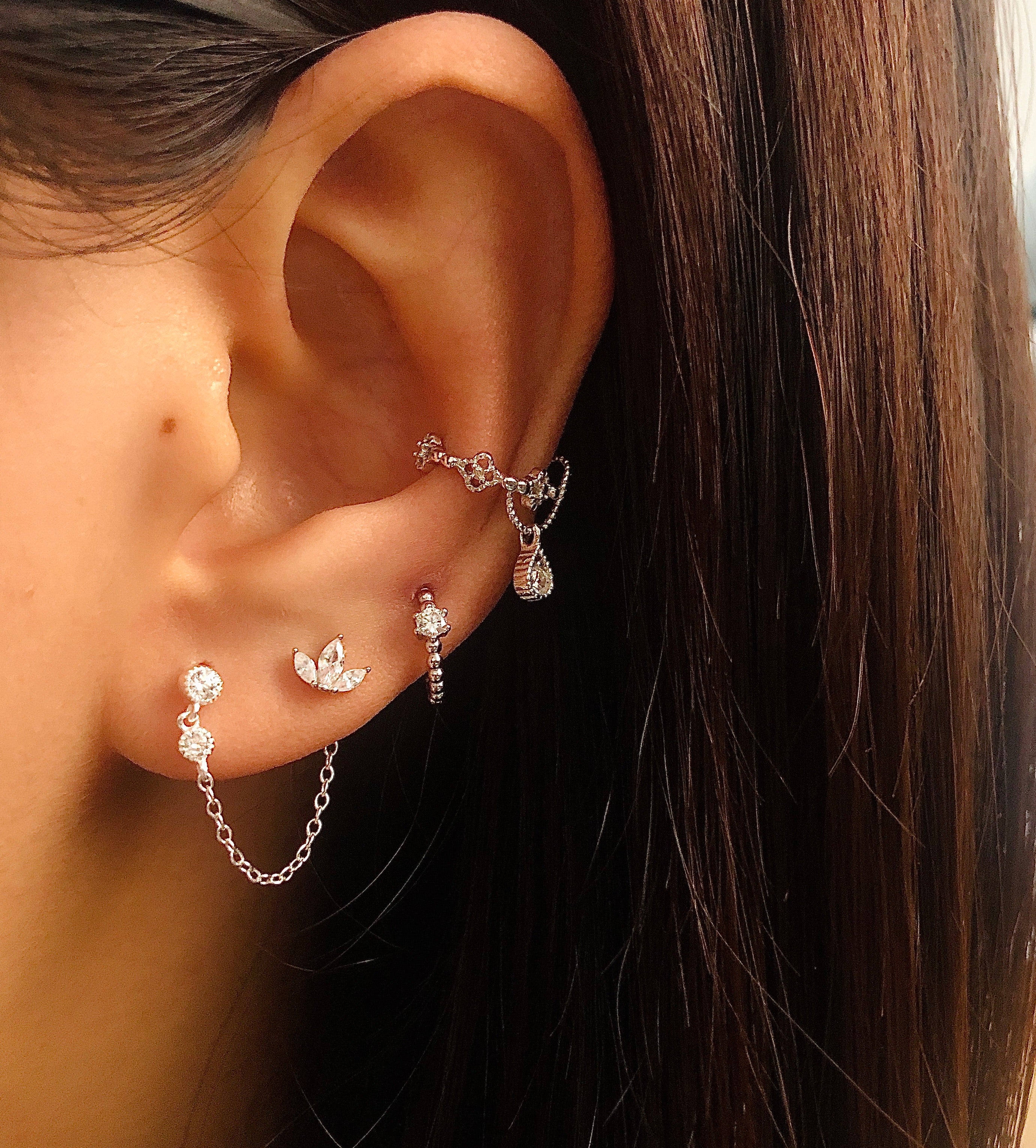 Silver  Reia CZ Earcuff