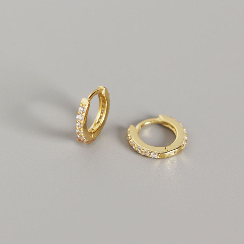 White CZ Gold Huggies