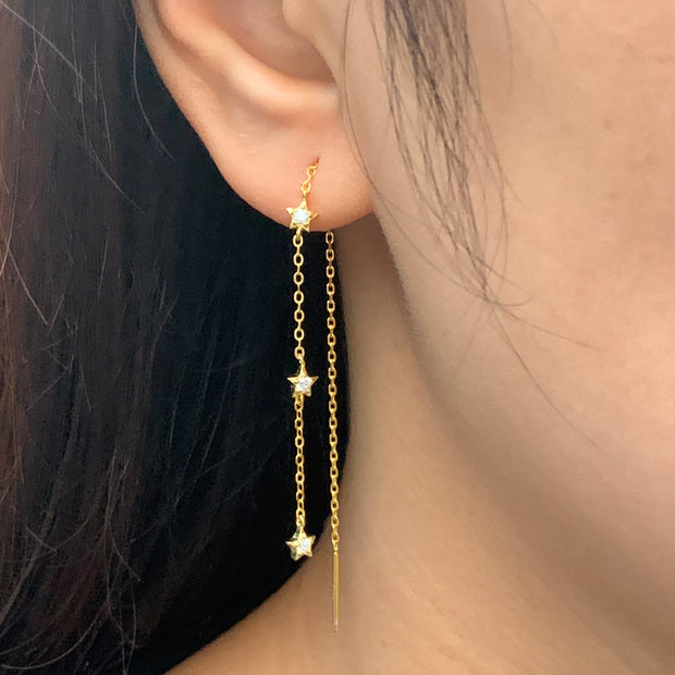 Shining Stars Gold Thread Earrings