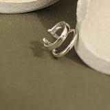 Silver Double Line  Earcuff