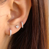Floe CZ Silver Stud Earrings