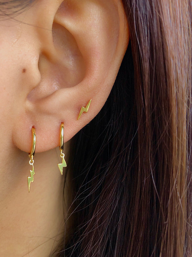 Lightning Bolt Stud Earrings