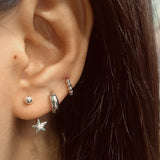 8mm Thick Plain Silver Huggies