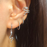 12mm Rope Silver Huggies