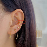 Simple Rope  Gold Plain Earcuff