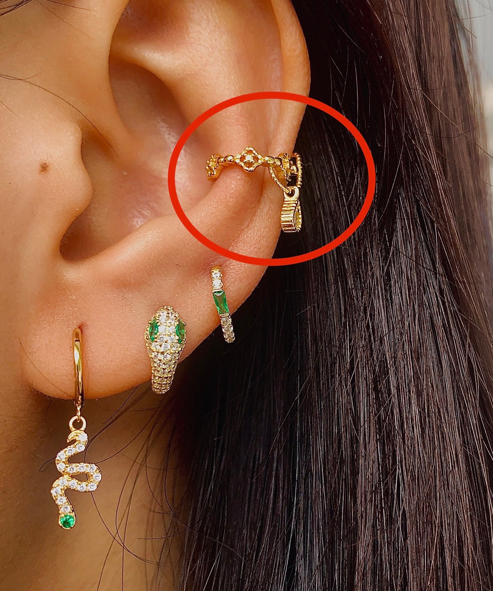 Gold Reia CZ Earcuff